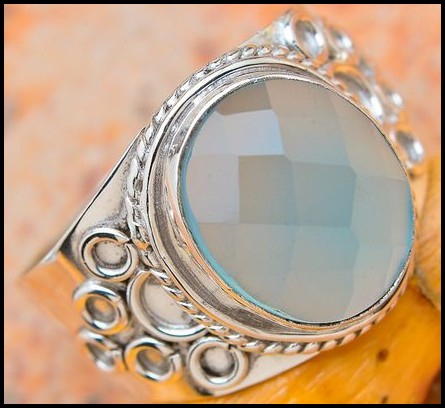 SALE ** Sterling silver ring - CHALCEDONY - Dreams Collection (size 8 ...
