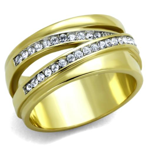 18K YELLOW GOLD PLATED SIMULATED DIAMOND WEDDING RING SET