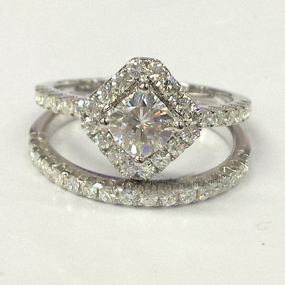 Wedding Ring Sets!5mm Asscher Cut Moissanite Engagement Ring,in 14K ...