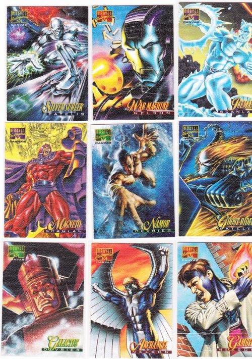 Trading Cards 9x Marvel Masterpieces 1995 Canvas cards
